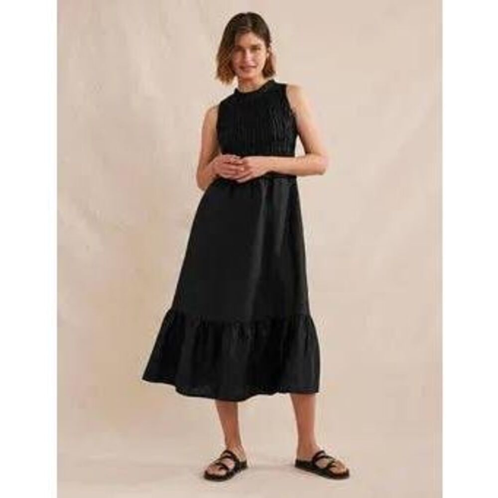 Boden Smocked Linen Midi Dress - Picture 5 of 6